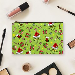 Grinch Pattern Cosmetic Bag (medium)  by Valentinaart