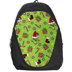 Grinch Pattern Backpack Bag by Valentinaart