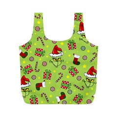 Grinch Pattern Full Print Recycle Bags (m)  by Valentinaart