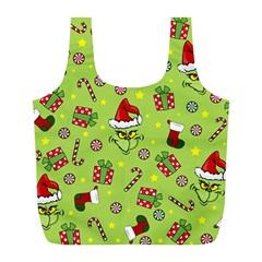 Grinch Pattern Full Print Recycle Bags (l)  by Valentinaart