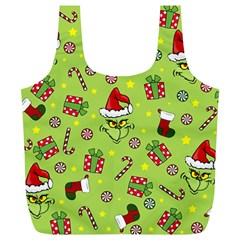 Grinch Pattern Full Print Recycle Bags (l)  by Valentinaart