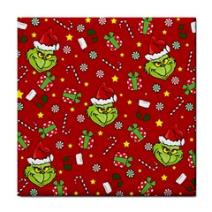 Grinch Pattern Tile Coasters by Valentinaart