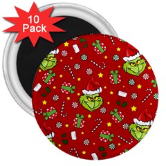 Grinch Pattern 3  Magnets (10 Pack)  by Valentinaart