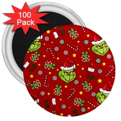 Grinch Pattern 3  Magnets (100 Pack) by Valentinaart