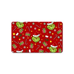 Grinch Pattern Magnet (name Card) by Valentinaart