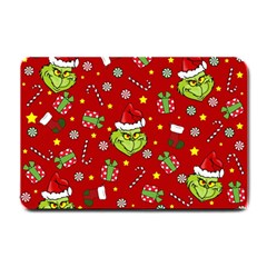 Grinch Pattern Small Doormat  by Valentinaart