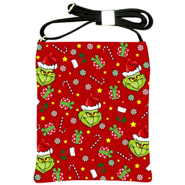 Grinch pattern Shoulder Sling Bags