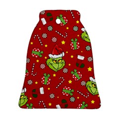 Grinch Pattern Bell Ornament (two Sides) by Valentinaart