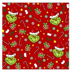 Grinch Pattern Large Satin Scarf (square) by Valentinaart