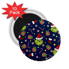 Grinch Pattern 2 25  Magnets (10 Pack)  by Valentinaart