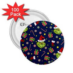 Grinch Pattern 2 25  Buttons (100 Pack)  by Valentinaart