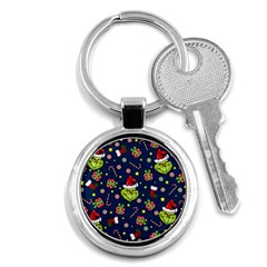 Grinch Pattern Key Chains (round)  by Valentinaart