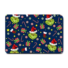 Grinch Pattern Small Doormat  by Valentinaart