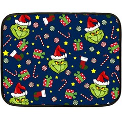 Grinch Pattern Double Sided Fleece Blanket (mini)  by Valentinaart