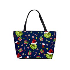 Grinch Pattern Shoulder Handbags by Valentinaart