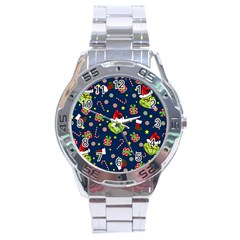 Grinch Pattern Stainless Steel Analogue Watch by Valentinaart