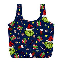 Grinch Pattern Full Print Recycle Bags (l)  by Valentinaart