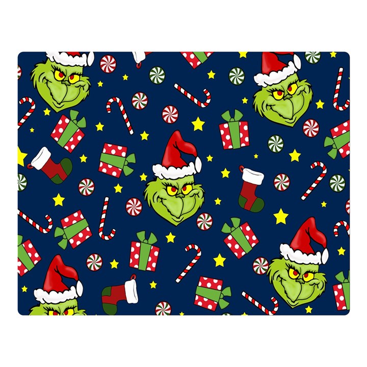 Grinch pattern Double Sided Flano Blanket (Large) 