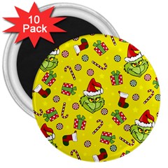 Grinch Pattern 3  Magnets (10 Pack)  by Valentinaart