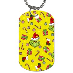 Grinch Pattern Dog Tag (one Side) by Valentinaart