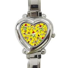 Grinch Pattern Heart Italian Charm Watch by Valentinaart