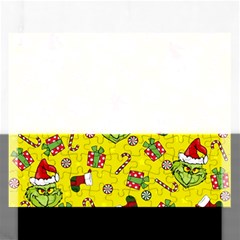 Grinch Pattern Rectangular Jigsaw Puzzl by Valentinaart