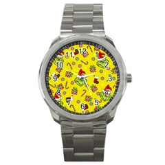 Grinch Pattern Sport Metal Watch