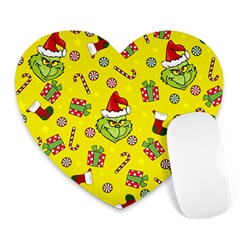 Grinch Pattern Heart Mousepads by Valentinaart