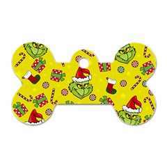 Grinch Pattern Dog Tag Bone (one Side) by Valentinaart