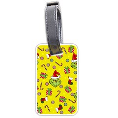 Grinch Pattern Luggage Tags (one Side)  by Valentinaart