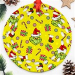 Grinch pattern Round Filigree Ornament (Two Sides) Front