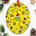 Grinch pattern Oval Filigree Ornament (Two Sides) Back