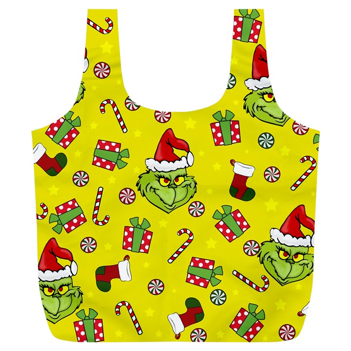 Grinch pattern Full Print Recycle Bags (L) 