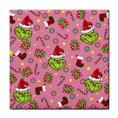 Grinch pattern Tile Coasters