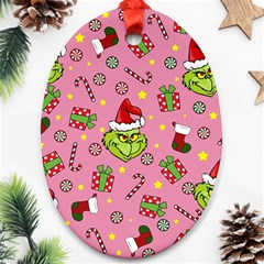 Grinch pattern Ornament (Oval)