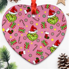 Grinch pattern Ornament (Heart)