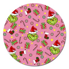 Grinch pattern Magnet 5  (Round)