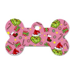 Grinch Pattern Dog Tag Bone (one Side) by Valentinaart