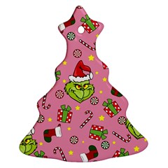 Grinch Pattern Christmas Tree Ornament (two Sides) by Valentinaart