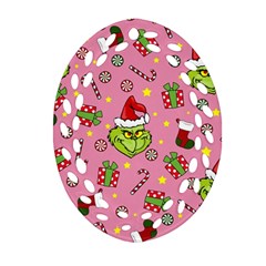 Grinch pattern Ornament (Oval Filigree)