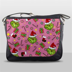 Grinch pattern Messenger Bags