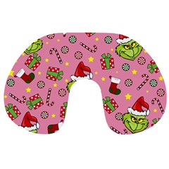 Grinch Pattern Travel Neck Pillows by Valentinaart