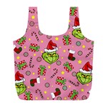 Grinch pattern Full Print Recycle Bags (L)  Front