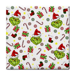 Grinch Pattern Tile Coasters by Valentinaart