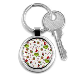 Grinch Pattern Key Chains (round)  by Valentinaart