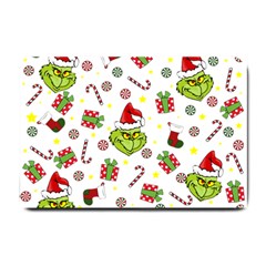 Grinch Pattern Small Doormat  by Valentinaart