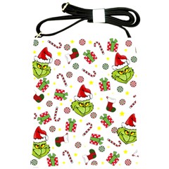 Grinch Pattern Shoulder Sling Bags by Valentinaart