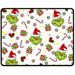 Grinch Pattern Fleece Blanket (medium) 