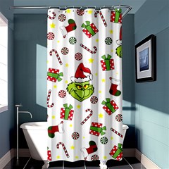 Grinch Pattern Shower Curtain 36  X 72  (stall)  by Valentinaart