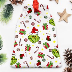 Grinch Pattern Bell Ornament (two Sides) by Valentinaart